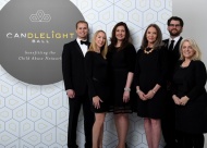 (L to R) Chris Hartshorn, patron co-chair, Lane Hartshorn, patron co-chair, Adrienne Barnett, sponsor, Billie Barnett, sponsor, Dan Eslicker, CANdlelight Ball co-chair and Anna America, CAN’s CEO. Not Pictured: Whitney Eslicker, CANdlelight Ball co-chair.
Photo By TPC Studios