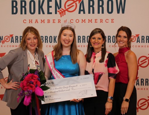 Senior Director of Membership and Community Development, Broken Arrow Chamber Lori Lewis with Sloane, Jamie and Nicole.