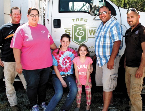 Family owned S&W Tree Specialists are (L to R) Dale Hughes, Leilani Hughes, Kaila Hughes, Noel Hughes, Bryan Merseburgh and Robby Mizumura.