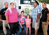 Family owned S&W Tree Specialists are (L to R) Dale Hughes, Leilani Hughes, Kaila Hughes, Noel Hughes, Bryan Merseburgh and Robby Mizumura.