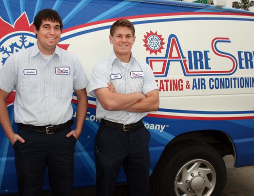 Aire Serv Technicians Jordan and Colton Raper treat customers with respect and integrity, and they are frequently complimented on how well they know the HVAC business.