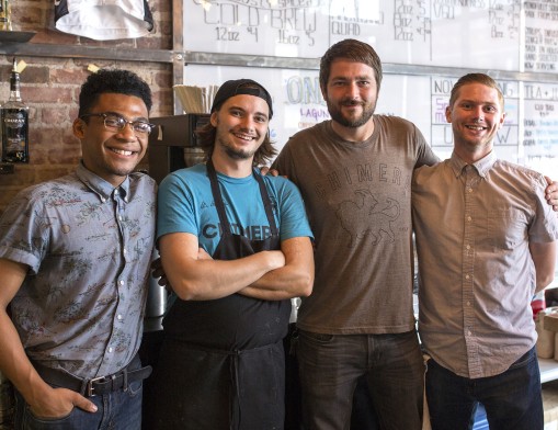 Chimera Café is one of the new restaurants featured in this year’s Tulsa Restaurant Week. A few members of the Chimera staff are (L to R):  Deon Griggs, Julian Dalesdernier, Jack Wood and Brad Linhart.