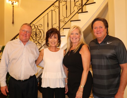 Dr. Randall Webb, 2017 MS Hope Award Recipient, and his wife Dr. Insung Kim, along with 2017 Uncorking the Cure for MS event Chairs, Patricia and Newton Box.