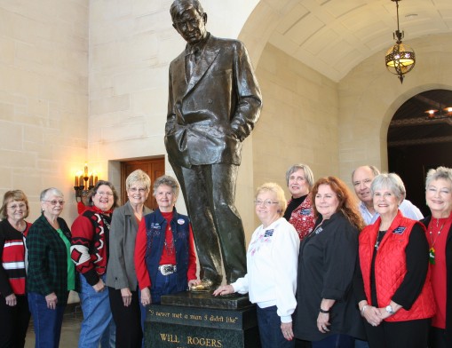 A new class of Will Rogers Memorial Museum Ropers (docents) are helping out with the many programs and projects at the Claremore Museum and Will Rogers Birthplace Ranch. Members of the graduating class are (from left) Linda Russell, Juanita Cody, Lynette Trotter, Norma Callicoat, Pat Crume, Sandy Sanders and Diane Davis. Ropers facilitating training were (back, from left) Harriet Kuykendall, Bob Seay and (front) Karen Tripp and Sherry Whisler.