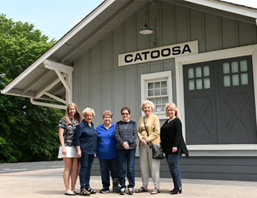 Catoosa Historical Society Board and Volunteers, (left to right) Kayce Nelson, Beverly Kiger, Marcella Pense, Marilyn Pasco, Evelyn Martin, and Teresa McAfee-O’Donnell