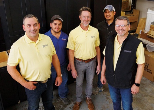 Your Premium Cabinets of Tulsa team are (L to R) Austin, Valentin, Alex, Brian, and Gary. Value News VN Magazine and Values, Inc. photo, March 2026.