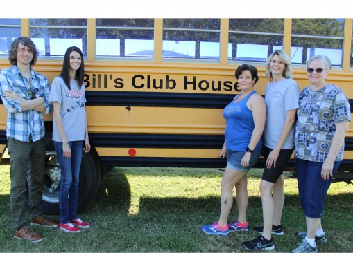 Bill’s family members, including his siblings, Jacob and Casey Campbell (from left), family friend, Brenda Jones, Cindi Conner, mother and Sue Ryan, grandmother, host and volunteer Wings, Wheels and Wishes in his memory, the proceeds from which go to benefit Make-A-Wish.