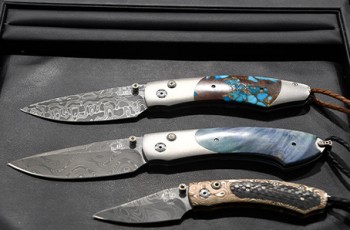 Handcrafted knives by William Henry are uniquely made with incredible, rare materials.  Damascus steel blades paired with handles made with woolly mammoth tusk, petrified wood, and more combine to make one of the most memorable gifts that anyone will appreciate and value.