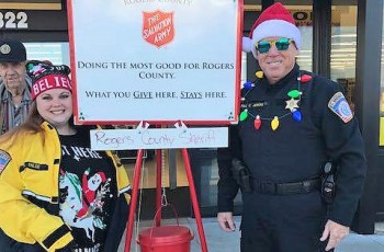 Local “celebrities,” such as members of the Rogers County Sheriff’s Office, have served as bell ringers in past years.
