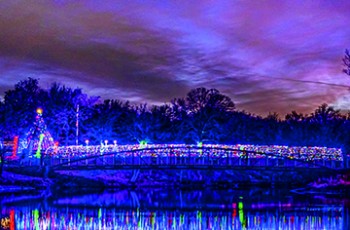 The Trail of Lights at Claremore Lake. Photo courtesy of Visit Claremore.