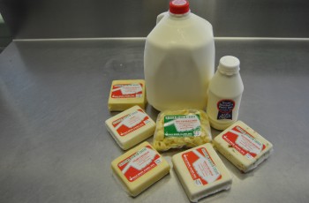 A sampling of the fresh dairy products available for purchase at Swan Bros. Dairy, Inc.
