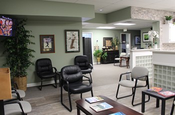 The office is comfortably decorated as a club house, man cave and sportsman’s paradise.