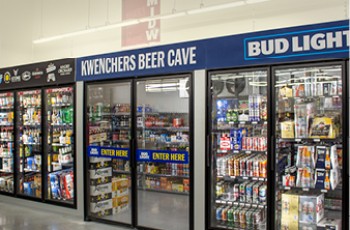 Kwencher’s coolers are stocked with over 1000 different kinds of beer.