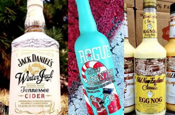 JACK DANIELS WINTER JACK TENNESSEE CIDER, Rogue Peppermint Bark Milk Stout, Old New England Classic Eggnog