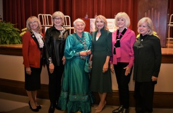 2019 Oklahoma Women’s Hall of Fame Inductees (L-R) The Honorable Noma Gurich, Ms. Ollie Starr, Ms. Andrea Holmes Volturo (accepting in memory of Helen Freudenberger Holmes, Maj (USA, Ret) and Ms. Judy Love.