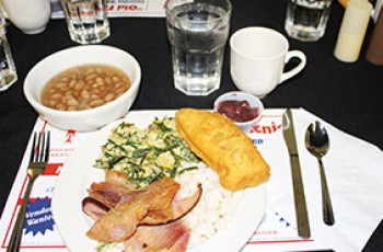 The Wild Onion Feast includes a sumptuous menu of wild onions and eggs, salt pork, fry bread, and beans. Photo courtesy of Indian Women’s Pocahontas Club.