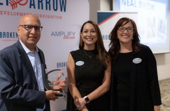 Transformation Award: Neal Bhow, Tiger Hill Development with Jennifer Jezek, Board of Directors Chair & Jennifer Conway, President & CEO