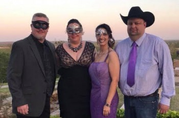 Erik and Michelle Armstrong, Twylla Chavez and Dave Billings are having a ball at the annual Junior Ocieleta Moonlight Masquerade.