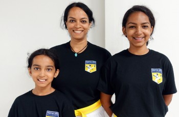 Jeet Pushpraj and her two daughters Dhea and Hea enjoy taking classes together and pour their full passion and focus into learning.