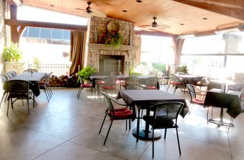 Check out the cozy dining patio at The Hamlet’s 91st and Sheridan location.