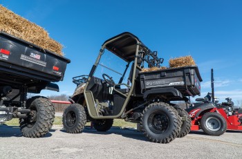 Utility vehicles such as these American Landmasters are on display outside the store. TNG offers a lor more than just mowers. Weed eaters, leaf blowers, chainsaws and other hand-held power tools to tend to your lawn and garden’s needs are available to view in the showroom at TNG Power Equipment in Claremore.
