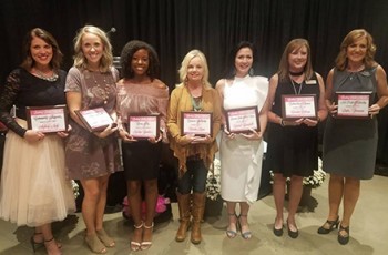 2018 Leading Ladies L to R: Ashley May (Community Supporter), Brooke McIntyre (Leader in Health), Katelyn Gamble (Rising Star), Brenda Reno (Leader in Business), Crystal Campbell (Leading Lady of the Year), Carolyn Robison (Behind the Scenes), Layla Freeman (Non-Profit Leadership)