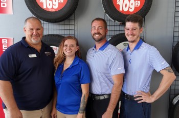 Service Advisors Frank Bernade, Samara Edwards, Jacob Wise and Chris Messick greet customers and provide up-to-the-minute information on vehicle service.