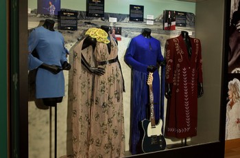 (L-R) Dresses worn by Kacey Musgraves, Marin Morris, Margo Price and Brandi Carlile.
