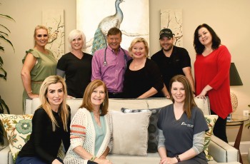 The entire staff at BA Med Spa is eager to help you find the healthiest, happiest YOU! Back Row (L-R): Jodi Jett, Traci Harper, Dr. James Campbell, Malissa Spacek (owner), Sam Spacek, Janna Gallegos. Front Row (L-R): Jenny Golliver, Judi Burton, Cori Lind.