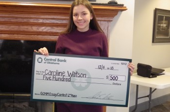Caroline Watson won 2nd Place in the Middle School division of the Green Country Matters 2018 Essay Contest.