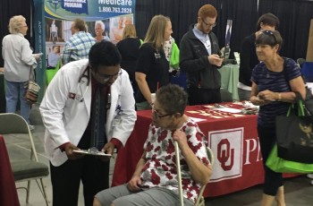 The “Ask the Doctor” with OU physicians booth at the Senior Safety and Lifestyle Fair.