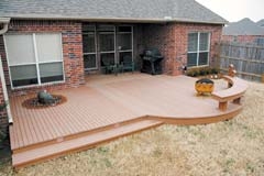 Popular true-to-life EverGrain Composite Decking by Tamko ­provides lasting enjoyment from any backyard patio.