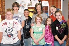 Cleveland, OK fifth grade students take a tour of Blue Bell Creameries with Shirley Garman.