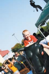 Every year the mechanical bull is a popular draw for the young and the young at heart at Rockets Over RHEMA.