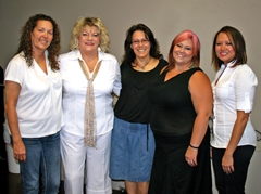 Cosmetologists from BA Highlights include (L to R): 
Owner Michelle Whitney, Sandy Martino-Hewitt, Elaine Collins, Tanna Gioletti and Ann Nguyen. (Not pictured: Christine Stephens.)