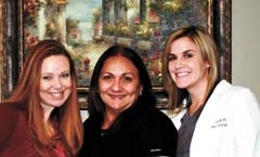 Dr. Melita Tate, M.D.; Jane Velezquez, CMA; and Monica Winford, NP-C.