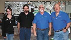 The Bob Hurley RV parts department: (L to R) April Slates, Steve Toalson, Jon Lamb and Rick Smith.