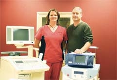 Dr. Kyle Hrdlicka and medical assistant Shawna Wilson employ the latest techniques to treat varicose veins at the Vascular &amp; Vein Laser Center in Claremore.