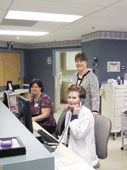 ER follow-up phone calls being made by ER Manager Tammy Lawson, BSN, and Patient Advocate Amanda Renne, LPN, with Chief Nursing Officer Dava Baldridge, RN, MBA, checking in on their progress.