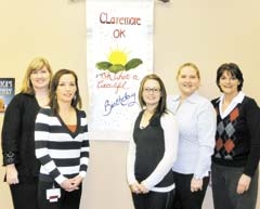 The Destination Claremore committee (L to R): Savannah Haddock of RCB Bank, Ali Aguilar of Cherokee Casino Will Rogers Downs, Lisa Dennis, intern at Claremore Convention &amp; Visitors Bureau, Jessica Putz of Cherokee Casino Will Rogers Downs, and Tanya Andrews, executive director of Claremore Convention &amp; Visitors Bureau.