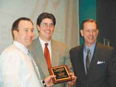 (L to R): Chamber Service Award winner Wyatt Hockmeyer, Chairman of the Board Ken Grant and Owasso Chamber President Gary Akin.