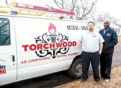 Owner Eric Danels and Orlando Douglas of Torchwood Air Conditioning, Heating &amp; Plumbing emphasize making same-day service a priority.