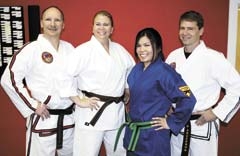 Instructors at Martial Arts Advantage of Broken Arrow (L to R): Master Jim Hammons, Tracy Hammons, Mina Bui and Ron Anderson.