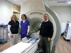 Business Development Director Peggy Trease, Radiologic Technologist Barbara Ginn, and Director of Marketing Joel Derington.