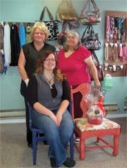 Looking forward to this year’s Inola citywide garage sale are: standing, from left, Karen Froes and Carolyn Dormier, and seated, Samantha DeBoer.