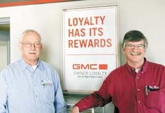 Service Manager Gary Howell and Shop Foreman Gregg Walton stress the importance of factory recommended service intervals at Marc Miller Buick GMC.