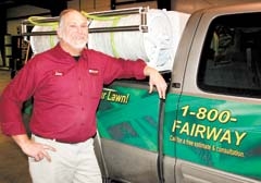 Fairway Lawns Branch Manager James Parker with one of the company’s new spray rigs that is now in service in the Tulsa metro area.