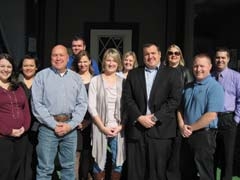 From left, (front row): Jessica Wilbourn, Big Brothers Big Sisters; Sheriff Scott Walton; Francis Dudley, Wilson Lillie Appraisal; Travis Wilson, Grand Bank; Kit Kelly, Rogers County Clerk; (back row): Amber Brassfield, Claremore Police Department; Kevin Abbott, RSU Trio; Jeri Koehler, RSU Innovation Center; Patricia Marzolf, Wilson Lillie Appraisal; Jessica Putz, Will Rogers Downs; and Daniel Marlin, RCB Bank.