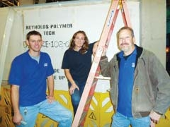 Joel Pritchard, life support systems supervisor; Ann Money, curator of education programs and research; and Phil Tate, exhibits supervisor, work on Extreme ­Amazon, Oklahoma Aquarium’s newest exhibit that is scheduled to open in early summer.