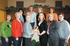 The Claremore Women’s Expo committee spent nearly a year planning for the 5th annual event. (L to R): (Back Row) Cheryl West, Nikie ­Delperdang, Cindy Bissett, Pam Steffens, (Front Row) Kris Byer, Dell Davis, Denise Lawrence, Jeri Koehler, Peggy Trease and Myrtle Prather.
